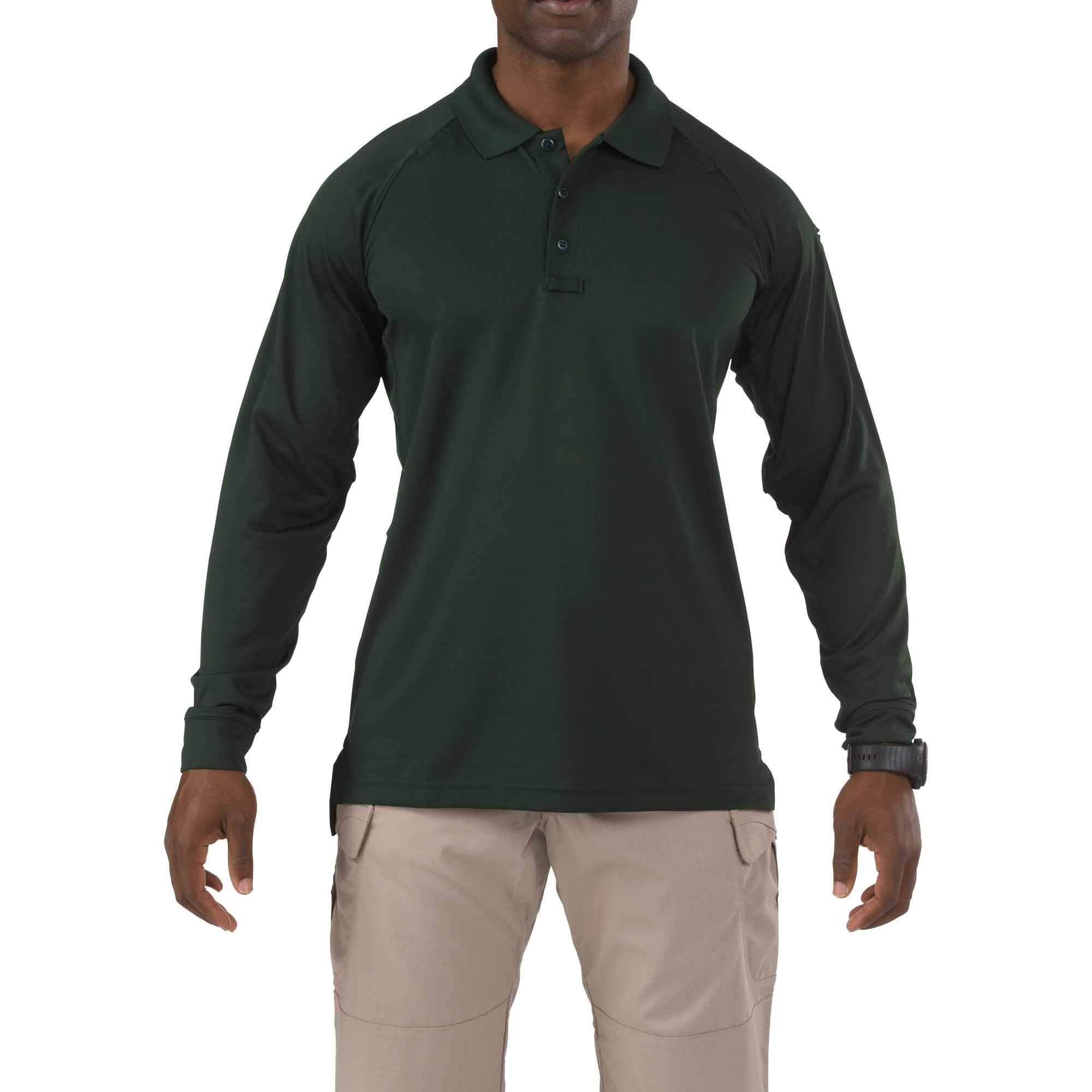 5.11 Tactical Performance Long Sleeve Polo Shirts L.E. Green Small Gear Australia by G8