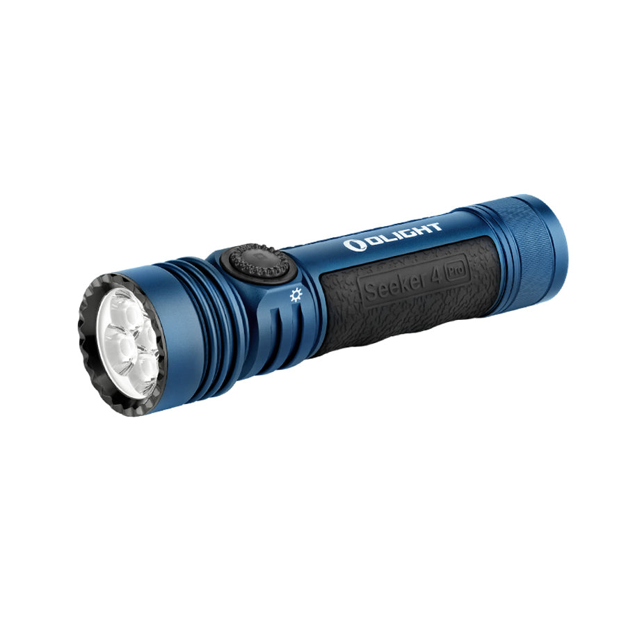 Olight Seeker 4 Pro Powerful Rechargeable Led Torch Blue Cool White: 5700-6700K Gear Australia by G8