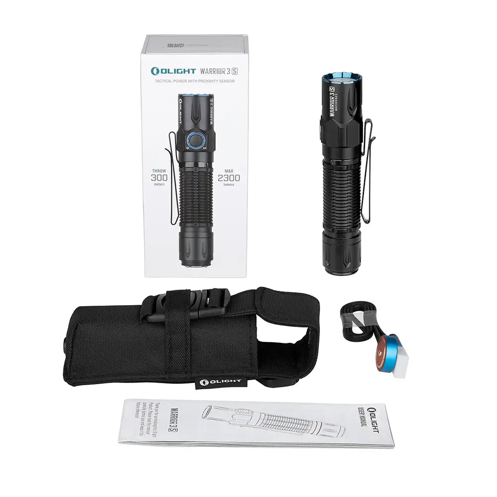 Olight Warrior 3S 2300 Lumens Tactical Torch Black Gear Australia by G8