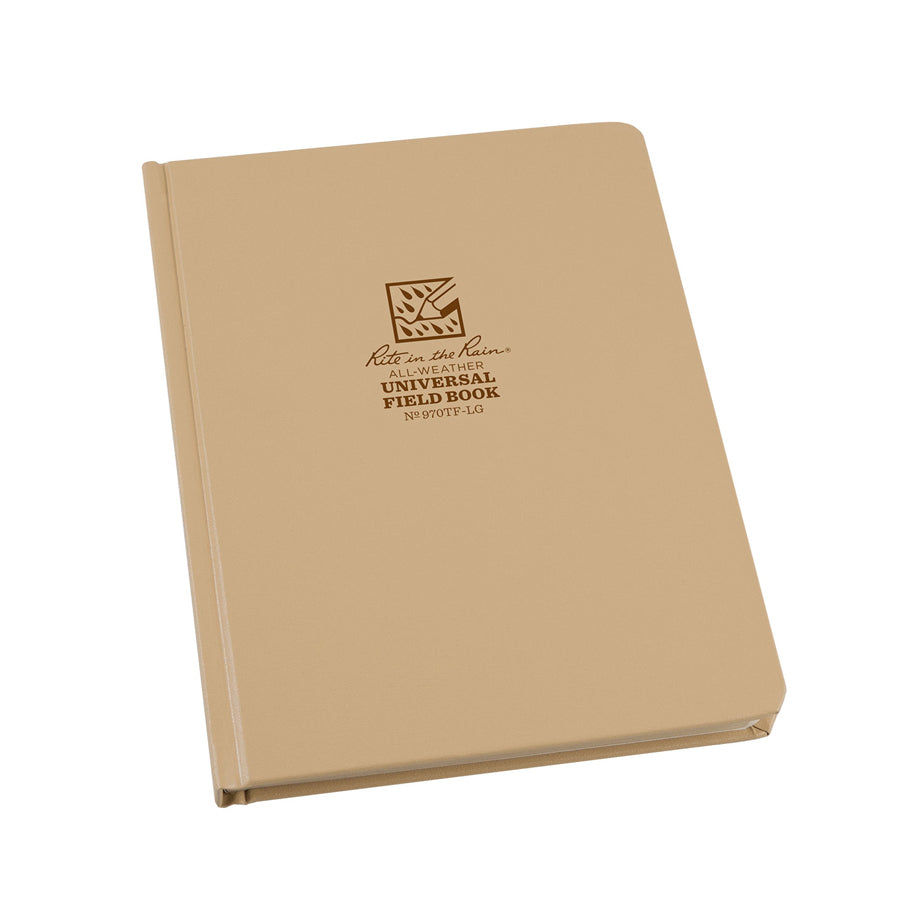 Rite in the Rain 6 PACK - Large Bound Hard Cover 6.375 x 8.5 Fabrikoid Book - Universal - Tan Gear Australia by G8