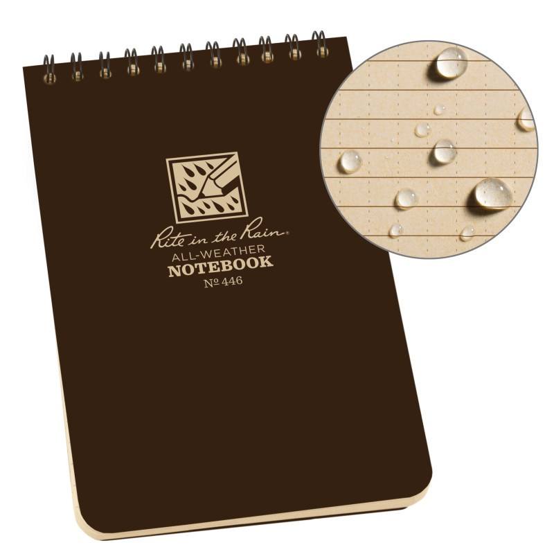 Rite in the Rain No446 Top Spiral 4x6 Notebook Universal Brown Gear Australia by G8