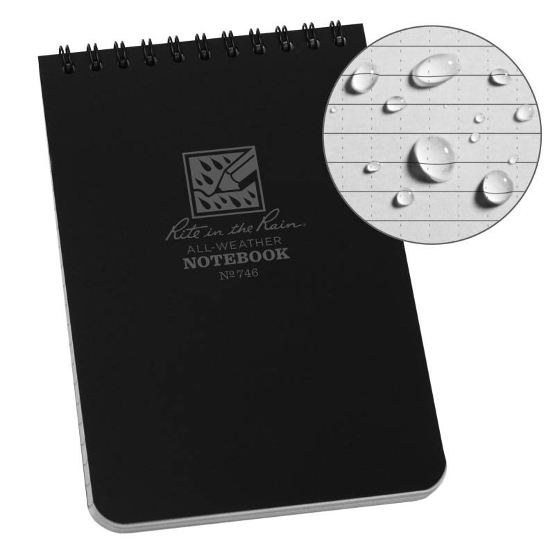 Rite in the Rain No.746 Top Spiral 4x6 Notebook Universal Black Gear Australia by G8