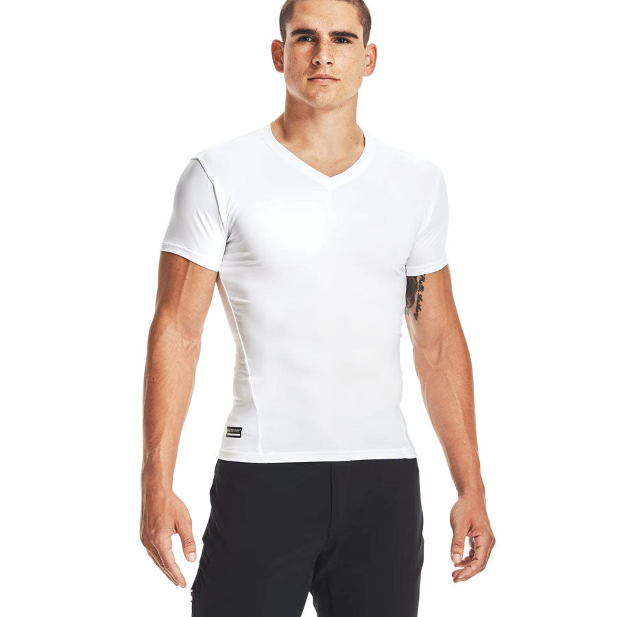 Under Armour Tactical V-Neck Compression Heatgear Tee White Small Gear Australia by G8